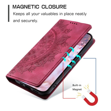 Чохол-книжка Totem Embossed Magnetic Leather для Xiaomi 15 - червоний