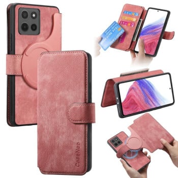 Чехол-книжка CaseNeo с MagSafe с защитой от сканирования RFID в стиле Retro на Motorola Moto G15 - розовый