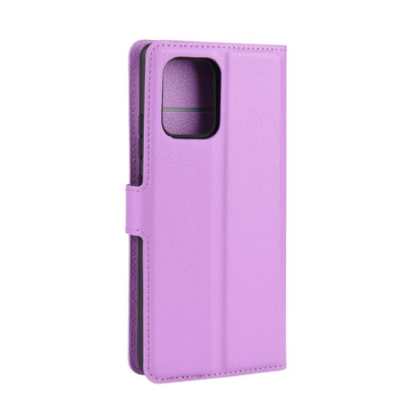 Кожаный чехол-книжка на Samsung Galaxy S10 Lite Litchi Texture фиолетовый