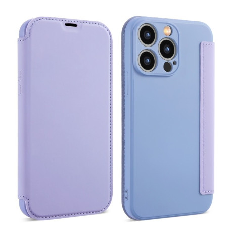 Чохол-книжка Liquid Skin Feel Leather для iPhone 16 Pro Max - фіолетовий
