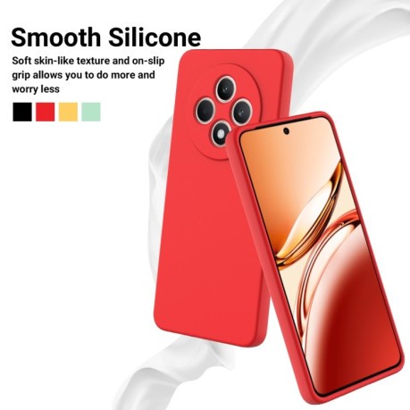 Силиконовый чехол Solid Color Liquid Silicone на OPPO Reno12 F/12 FS - красный