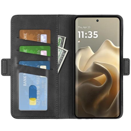 Чехол-книжка Dual-side Magnetic Buckle для Motorola Edge 60 Pro - черный