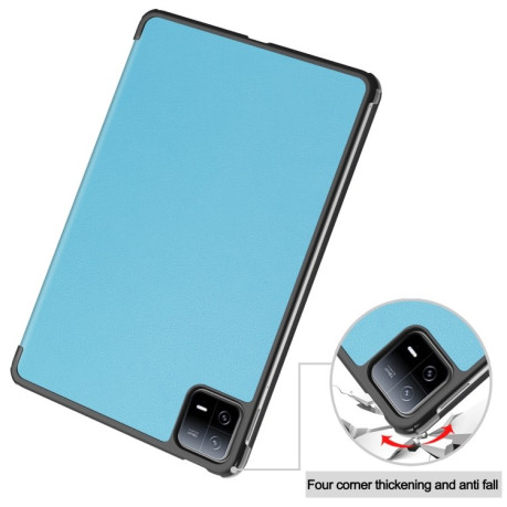 Чохол-книжка Solid Color Custer для Xiaomi Pad 6 / 6 Pro - блакитний