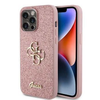 Оригінальний чохол Guess Glitter Script Big для iPhone 15 Pro - pink(GUHCP15LHG4SGP)
