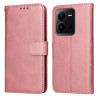 Чехол-книжка Classic Calf Texture Flip Leather для Vivo V25 5G / V25e 4G / X80 Lite - розовое золото