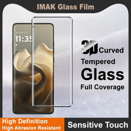 Защитное стекло imak 3D Curved Full Screen Tempered Glass с поддержкой отпечатка для Motorola Edge 60S / Edge 60 Pro 5G - черное