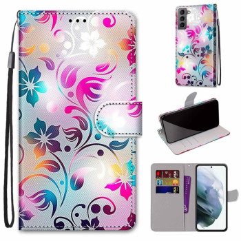 Чохол-книжка Coloured Drawing Cross Samsung Galaxy S22 5G - Gradient Colorful Flower