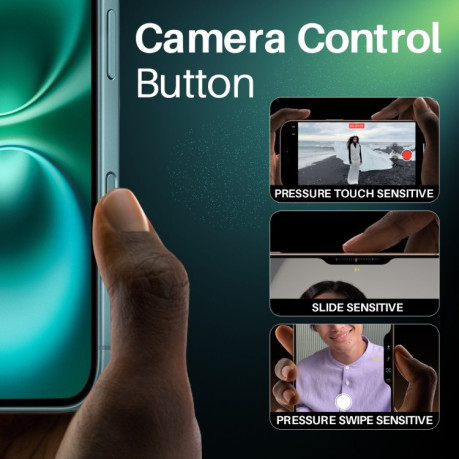 Защита кнопки контроля камеры NORTHJO 2Pcs Camera Control Button Protector на iPhone 16/16 Plus/16 Pro/16 Pro Max - голубой