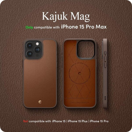 Оригинальный чехол Spigen Cyrill Kajuk (Magsafe) для iPhone 15 Pro Max - Saddle Brown