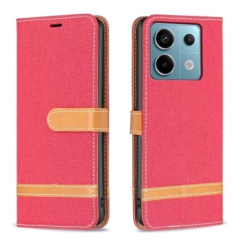Чехол-книжка Color Matching Denim Texture на Xiaomi Redmi Note 14S/ 13 Pro 4G / POCO M6 Pro 4G- красный