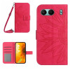 Чохол-книжка Skin Feel Sun Flower для OnePlus Nord 4 5G - пурпурно-червоний