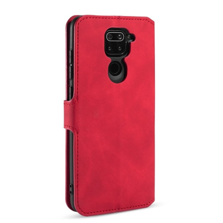 Чехол-книжка DG.MING Retro Oil Side на Xiaomi Redmi 10X / Redmi Note 9 - красный