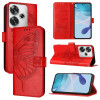 Чехол-книжка Embossed Butterfly для Xiaomi Poco F6 - красный