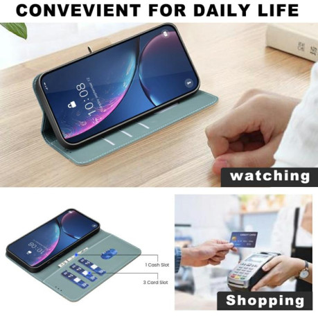 Чехол-книжка Splicing Color Hollow Flower Pattern RFID на Samsung Galaxy A37 5G — зелёный