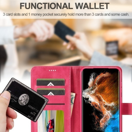 Чоловіча книжка LCIMEEKE Calf Texture на Samsung Galaxy S25 5G - червоний