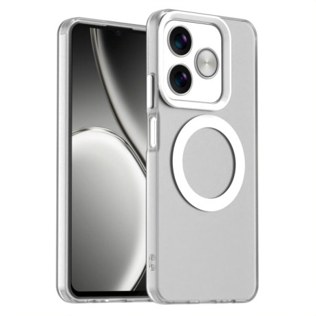 Противоударный чехол MagSafe Holder PC Hybrid для Realme C61/C63/Note 60/Note 60x - белый