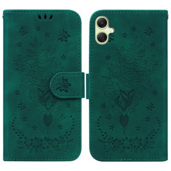 Чехол-книжка Butterfly Rose Embossed для Samsung Galaxy A05 - зеленый