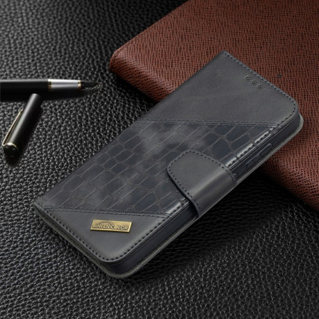 Чехол-книжка Matching Color Crocodile Texture на Samsung Galaxy A52/A52s - черный