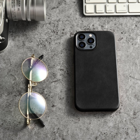 Шкіряний чохол iCarer Leather Oil Wax (MagSafe) для iPhone 14 Pro Max - чорний