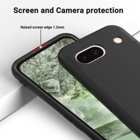 Силиконовый чехол Solid Color Liquid Silicone на Google Pixel 8a - черный