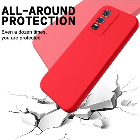 Силіконовий чохол Solid Color Liquid Silicone на Vivo Y76 5G/Y76s - червоний