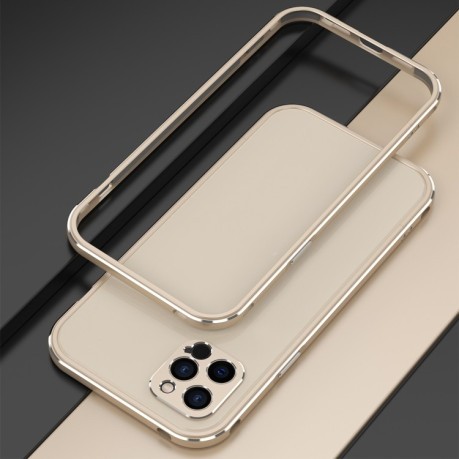 Металлический бампер Aurora Series  для iPhone 12 - золотой