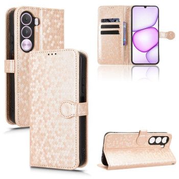 Чехол-книжка Honeycomb Dot на Realme C100i 4G / C100x 4G — золотой