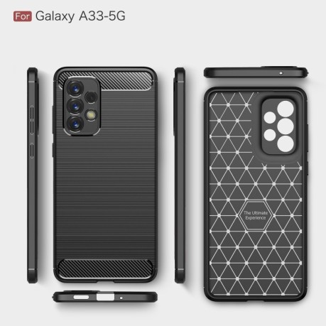 Чохол Brushed Texture Carbon Fiber на Samsung Galaxy A33 5G - чорний