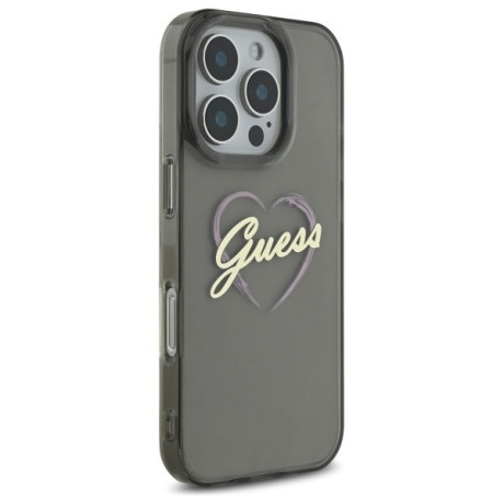 Оригінальний чохол Guess IML Heart для iPhone 16 Pro Max - Black