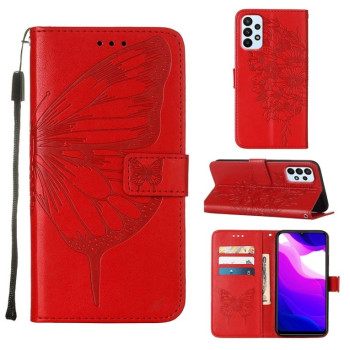 Чехол-книжка Embossed Butterfly для Samsung Galaxy A23 4G / 5G - красный