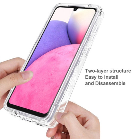 Противоударный чехол Transparent Painted для Samsung Galaxy A33 5G - White Flower