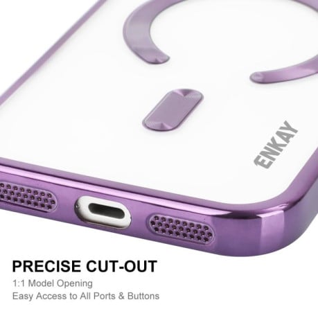 Чехол силиконовый ENKAY Hat-Prince Magsafe Electroplated на iPhone 17 Pro Max - фиолетовый