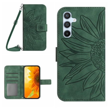 Чехол-книжка Skin Feel Sun Flower для Samsung Galaxy M15 5G - зеленый