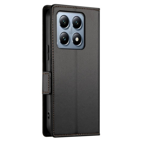 Чохол-книжка Side Buckle Magnetic Frosted Leather для Xiaomi 14T Pro - чорний
