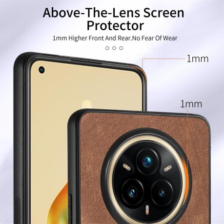 Чохол Retro Skin-feel Ring Card Wallet для Realme 14 Pro+ - коричневий
