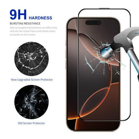Захисне Скло ENKAY Easy Install High Alumina Silicon для iPhone 16 Pro - чорне