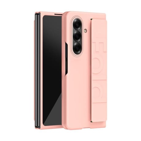 Чехол Skin Elastic Wrist Grip Back Cover на Samsung Galaxy Fold 7 5G - розовый