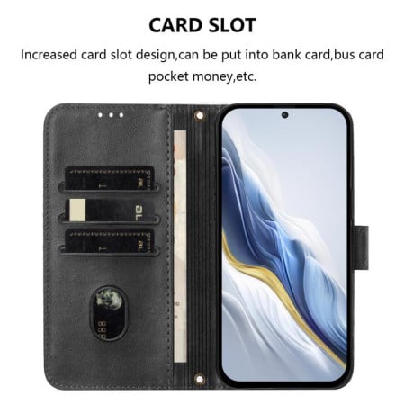 Чехол-книжка Line Splicing эко-кожа Ретро на Realme V70 5G / C75 5G - черный