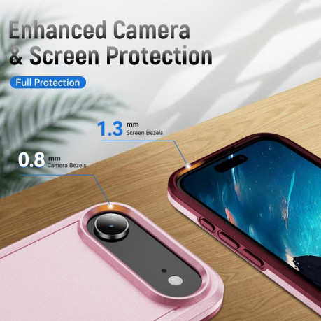Противоударный чехол Heavy Duty Armor для iPhone Air - розовый
