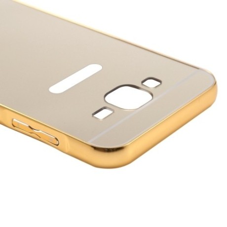 Металлический Бампер и Акриловая накладка Push-pull Style Gold Samsung Galaxy J5 (2016) / J510