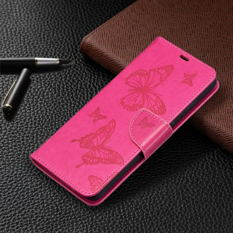 Чохол-книжка Butterflies Pattern Samsung Galaxy A72 - пурпурно-червоний