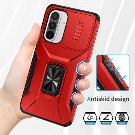 Противоударный чехол Sliding Camshield для Samsung Galaxy A36 - красный