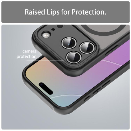 Противоударный чехол Fan Dun Series TPU Hybrid PC Frosted Magsafe для iPhone 17 Pro - черный