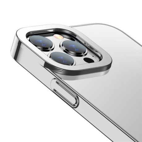 Противоударный чехол Baseus Glitter Plating для iPhone 13 Pro Max - серебристый