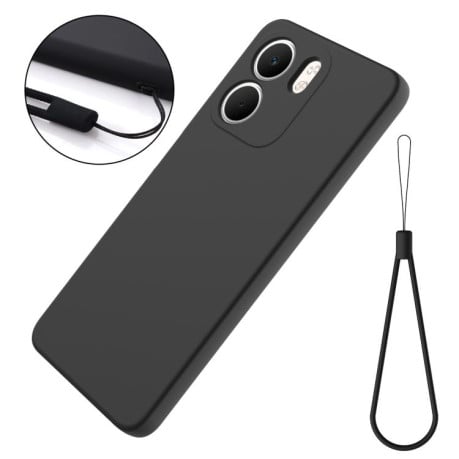 Силіконовий чохол Solid Color Liquid Silicone на OPPO A5x 4G/5G - чорний