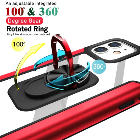 Противоударный чехол Iron Man with Ring Holder для iPhone 11 - красный