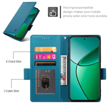 Чохол-книжка Side Buckle Magnetic Frosted Leather для Realme 14 Pro+ - синій