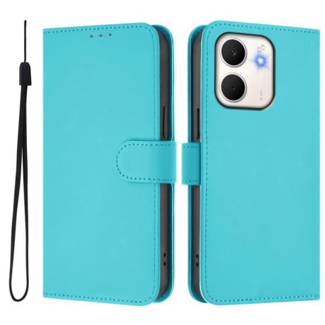 Чехол-книжка с мягким покрытием (Skin Feel) со шнурком на OPPO A5X 4G / 5G Global - синий