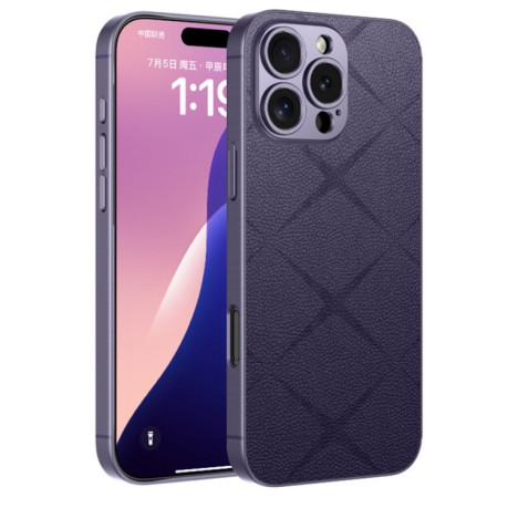 Протиударний чохол GKK Asterism Metal Paint Skin Feel Leather для iPhone 16 Pro - фіолетовий