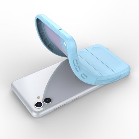 Силиконовый чехол Magic Flannel для Samsung Galaxy A04 4G - голубой
